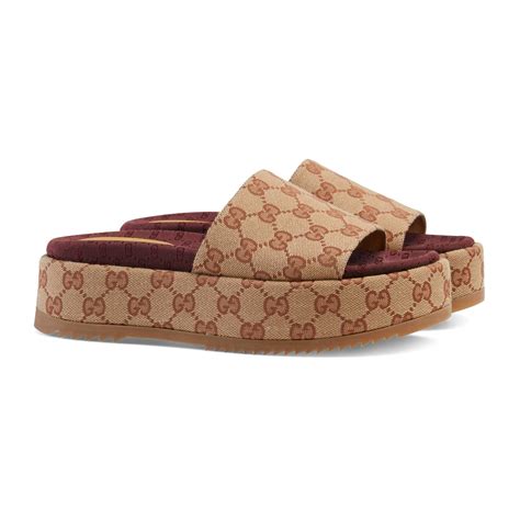 gucci fip flops cheap|Women's GG platform slide sandal .